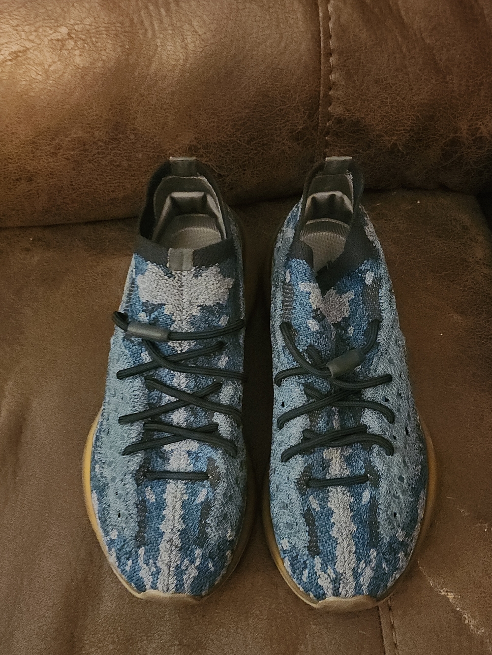 adidas Blue Knit  Yeezy Sneakers with Black Details